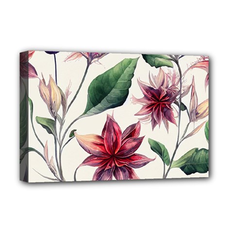 Floral Pattern Deluxe Canvas 18  X 12  (stretched) by designsbymallika
