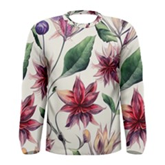 Floral Pattern Men s Long Sleeve Tee