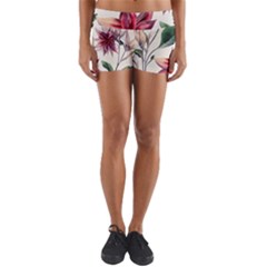 Floral Pattern Yoga Shorts