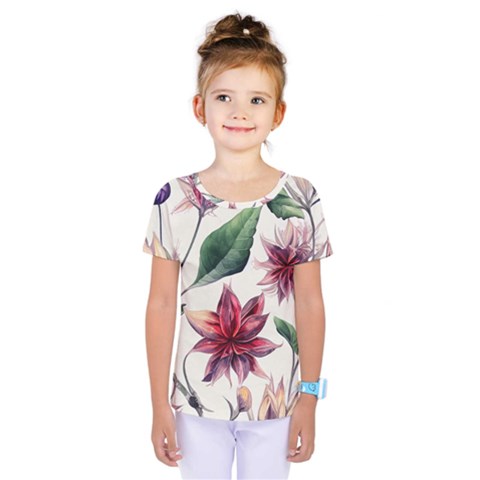 Floral Pattern Kids  One Piece Tee by designsbymallika