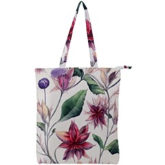 Floral Pattern Double Zip Up Tote Bag