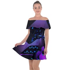 3d Ludo Game,gambling Off Shoulder Velour Dress by Bangk1t