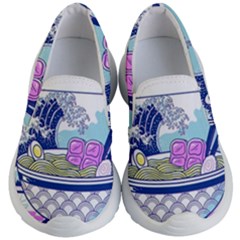 Ramen Kanji Vaporwave Artwork Minimalism Kids Lightweight Slip Ons