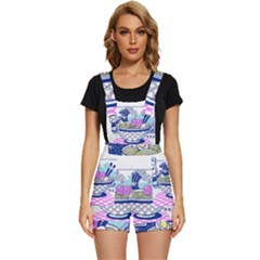 Ramen Kanji Vaporwave Artwork Minimalism Short Overalls