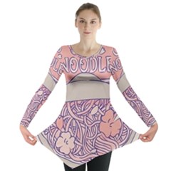 Ramen Kawaii Aesthetic Pink Long Sleeve Tunic 