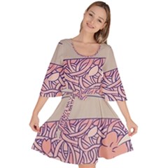 Ramen Kawaii Aesthetic Pink Velour Kimono Dress