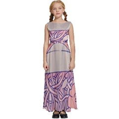 Ramen Kawaii Aesthetic Pink Kids  Satin Sleeveless Maxi Dress by Bangk1t