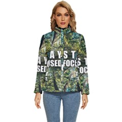 Stay Focused Focus Success Inspiration Motivational Women s Puffer Bubble Jacket Coat