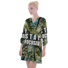 Stay Focused Focus Success Inspiration Motivational Open Neck Shift Dress