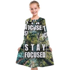 Stay Focused Focus Success Inspiration Motivational Kids  Midi Sailor Dress by Bangk1t