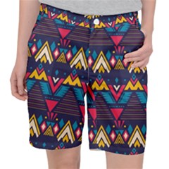 Pattern Colorful Aztec Women s Pocket Shorts by Ravend