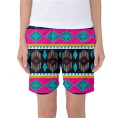 Abstract Art Pattern Design Vintage Women s Basketball Shorts by Ravend