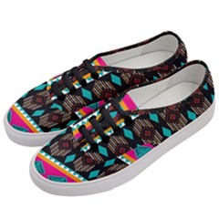 Abstract Art Pattern Design Vintage Women s Classic Low Top Sneakers