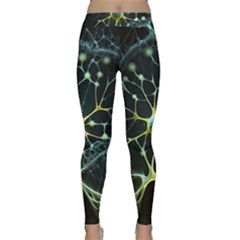 Ai Generated Neuron Network Connection Classic Yoga Leggings