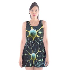 Ai Generated Neuron Network Connection Scoop Neck Skater Dress