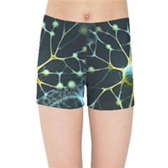 Ai Generated Neuron Network Connection Kids  Sports Shorts by Ravend