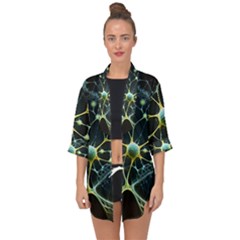 Ai Generated Neuron Network Connection Open Front Chiffon Kimono