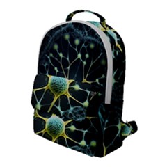 Ai Generated Neuron Network Connection Flap Pocket Backpack (large) by Ravend