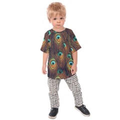 Peacock Feathers Kids  Raglan Tee