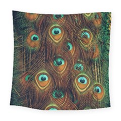 Peacock Feathers Square Tapestry (large)