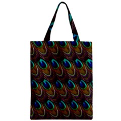 Peacock-feathers-bird-plumage Zipper Classic Tote Bag