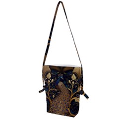 Peacock Plumage Bird Decorative Pattern Graceful Folding Shoulder Bag by Ravend