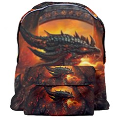 Dragon Art Fire Digital Fantasy Giant Full Print Backpack by Celenk