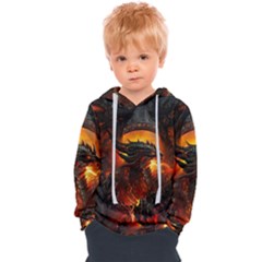 Dragon Art Fire Digital Fantasy Kids  Overhead Hoodie by Celenk