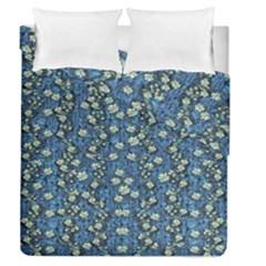 Lotus Bloom In The Calm Sea Of Beautiful Waterlilies Duvet Cover Double Side (queen Size) by pepitasart