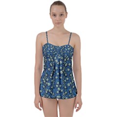 Lotus Bloom In The Calm Sea Of Beautiful Waterlilies Babydoll Tankini Set by pepitasart