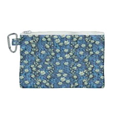 Lotus Bloom In The Calm Sea Of Beautiful Waterlilies Canvas Cosmetic Bag (medium) by pepitasart