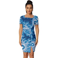 Waterhole Dreaming 90 Hogarth Arts Fitted Knot Split End Bodycon Dress