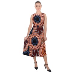 Pathways New Hogarth Arts Midi Tie-back Chiffon Dress by hogartharts