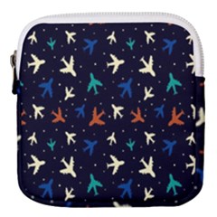 Blue Background Cute Airplanes Mini Square Pouch by ConteMonfrey