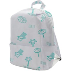 Summer Beach Seamless Pattern Zip Up Backpack by ConteMonfrey