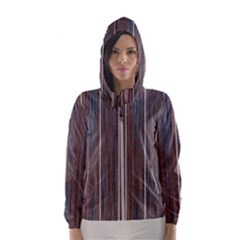 Dark Digital Wood Like Women s Hooded Windbreaker