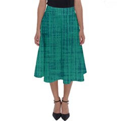 Painted Green Digital Wood Perfect Length Midi Skirt by ConteMonfrey