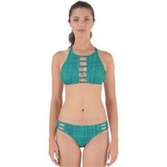 Painted Green Digital Wood Perfectly Cut Out Bikini Set by ConteMonfrey