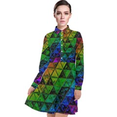 Pride Glass Long Sleeve Chiffon Shirt Dress by MRNStudios