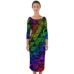 Pride Glass Quarter Sleeve Midi Bodycon Dress by MRNStudios