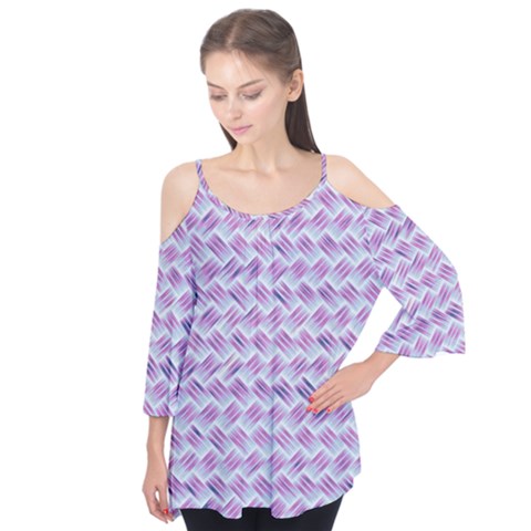 Purple Straw - Country Side  Flutter Sleeve Tee  by ConteMonfrey