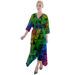 Pride Glass Quarter Sleeve Wrap Front Maxi Dress by MRNStudios