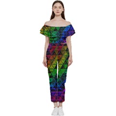 Pride Glass Bardot Ruffle Jumpsuit by MRNStudios