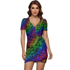 Pride Glass Low Cut Cap Sleeve Mini Dress