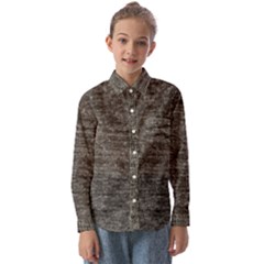 Gray Digital Fabric Vintage Kids  Long Sleeve Shirt by ConteMonfrey