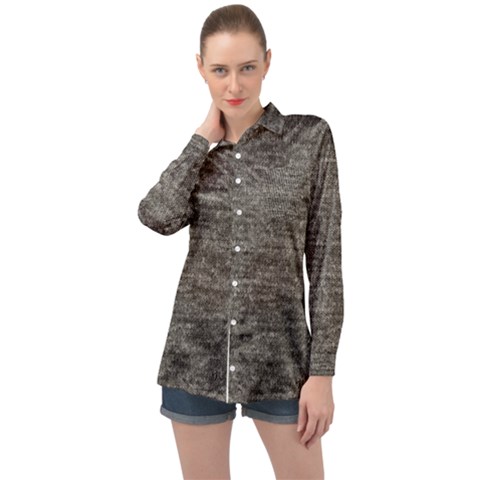 Gray Digital Fabric Vintage Long Sleeve Satin Shirt by ConteMonfrey