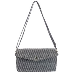 Gray Digital Denim Removable Strap Clutch Bag