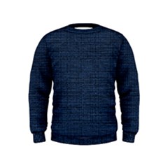 Digital Dark Blue Linen Kids  Sweatshirt by ConteMonfrey