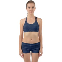 Digital Dark Blue Linen Back Web Gym Set by ConteMonfrey