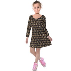 Brown Straw - Country Side Kids  Long Sleeve Velvet Dress by ConteMonfrey